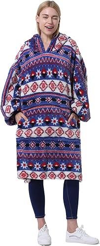 Miniatura 6 de Catalonia Sudadera con Capucha Manta Extragrande, Sudadera de Forro Polar con Bolsillo Frontal Grande, para Adultos Hombres Mujeres