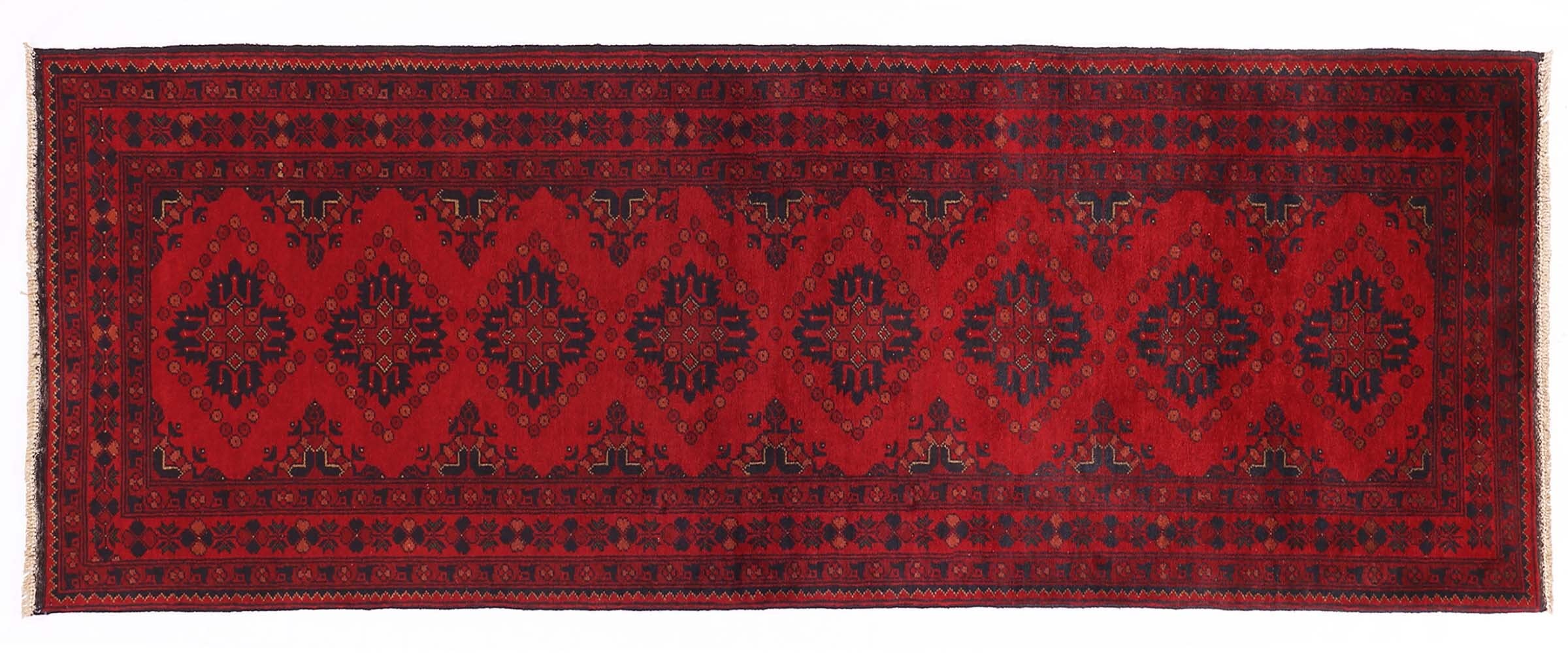 Tapis noué à la main Afghan Khal Mohammadi pour réchauffer et isoler un long couloir froid