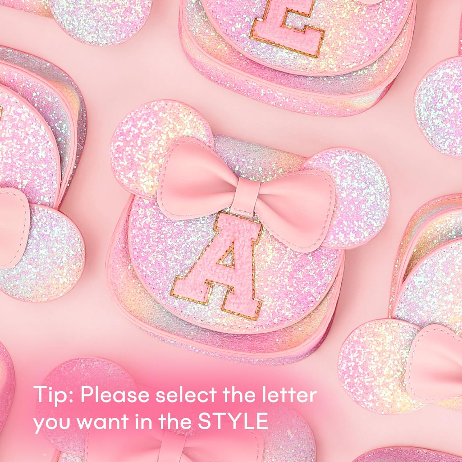 mibasies Toddler Purse Girl Gifts: Girls Birthday Gifts for 3-8 - Toys for Ages 2-4 Purse, Glitter Rainbow, Letter R - Image 3