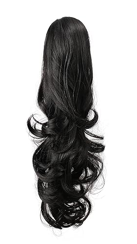 Miniatura 2 de Extensión de pelo Onedor, coleta sintética y rizada de 20 pulgadas con broche, 6.7 oz con broche de garra