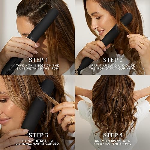 Miniatura 4 de Kristin Ess Plancha alisadora + Style Assist Heat Protectant Spray Set – Mini alisadora de cerámica de 3/4 pulgadas para cabello corto – Estuche de