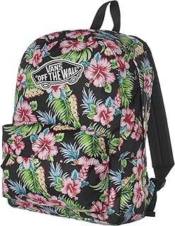 vans realm racing red & checkerboard flame backpack