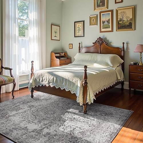 Vista 179 de jinchan Alfombra de pasillo lavable de 2 x 10 pulgadas, estilo vintage, envejecida, para interiores, delgada, tradicional, con estampado floral