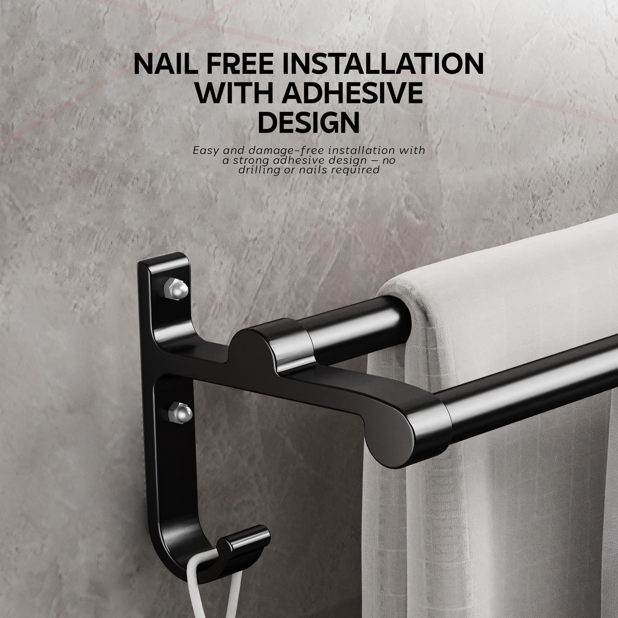 MIORAH Aero Towel Hanger - Space Saving Bathroom Rack -6