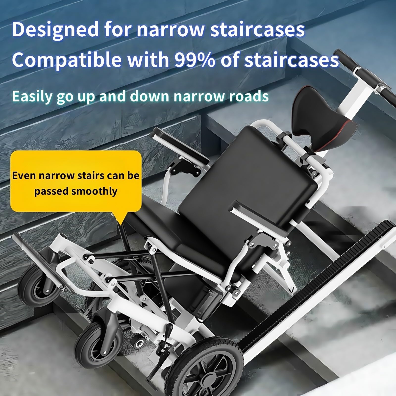 Sedia A Rotelle Elettrica Con Saliscale, Dispositivo Intelligente Per Salire Le Scale, Ausilio Completamente Automatico Per Salire Le Scale,Per Persone Disabili E Anziane.