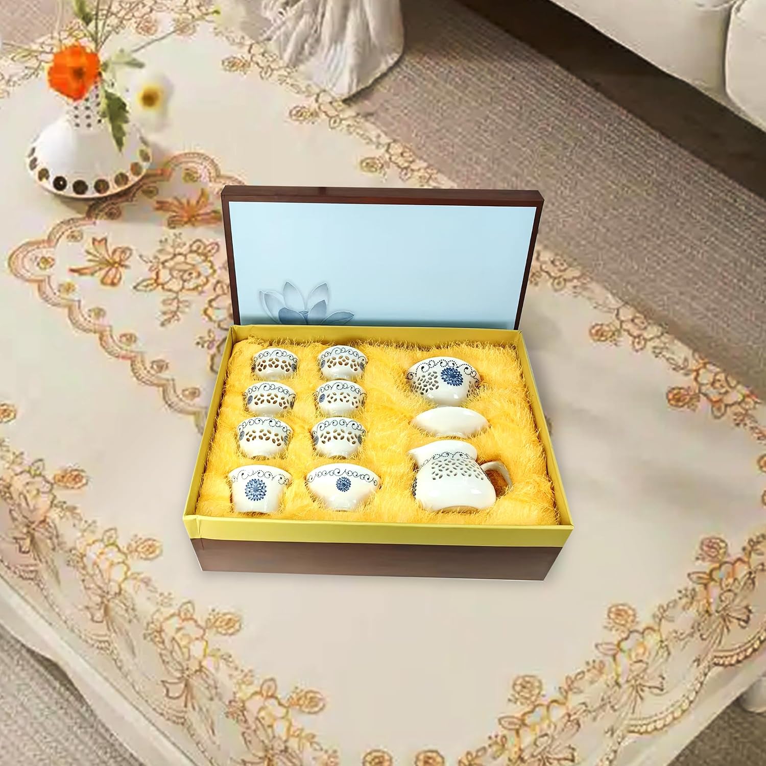 Gaiwan Tea Cup, Chinese Gung Fu Tea Set, Suitable for brewing oolong, black and green tea AC-G-W-S3 (Gai Wan Tea Set)