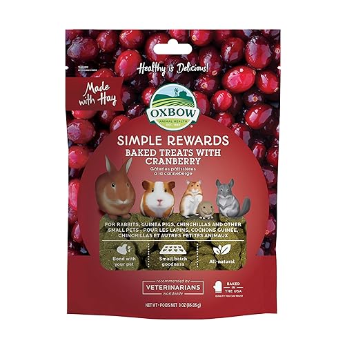 Oxbow Cranberry Simple Rewards Baked Treats,56.7 g (Pack of 1) - Cranberry