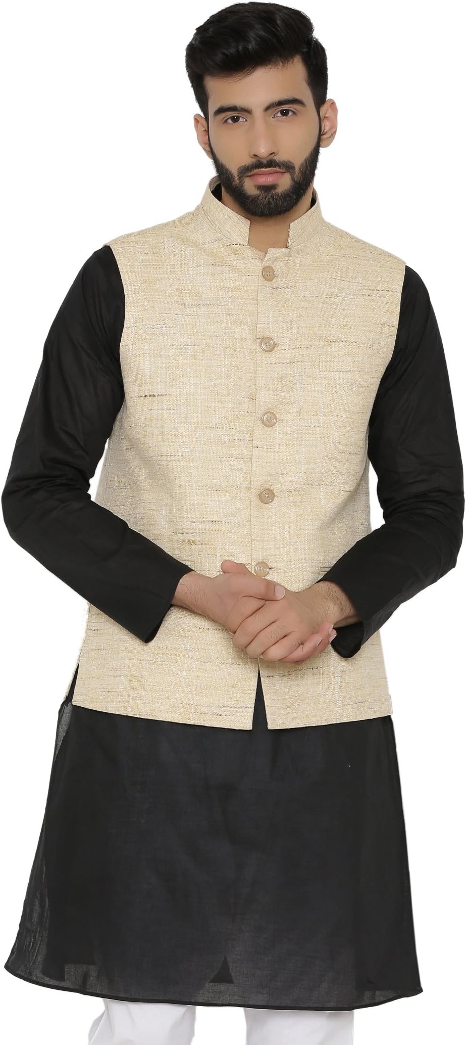 WINTAGEMen's Tailored Fit Party/Festive Indian Nehru Jacket Vest Waistcoat