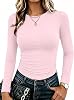 Zeagoo Camisas de Manga Larga para Mujer Ajustadas Tops para Salir Cuello Redondo Básica 1