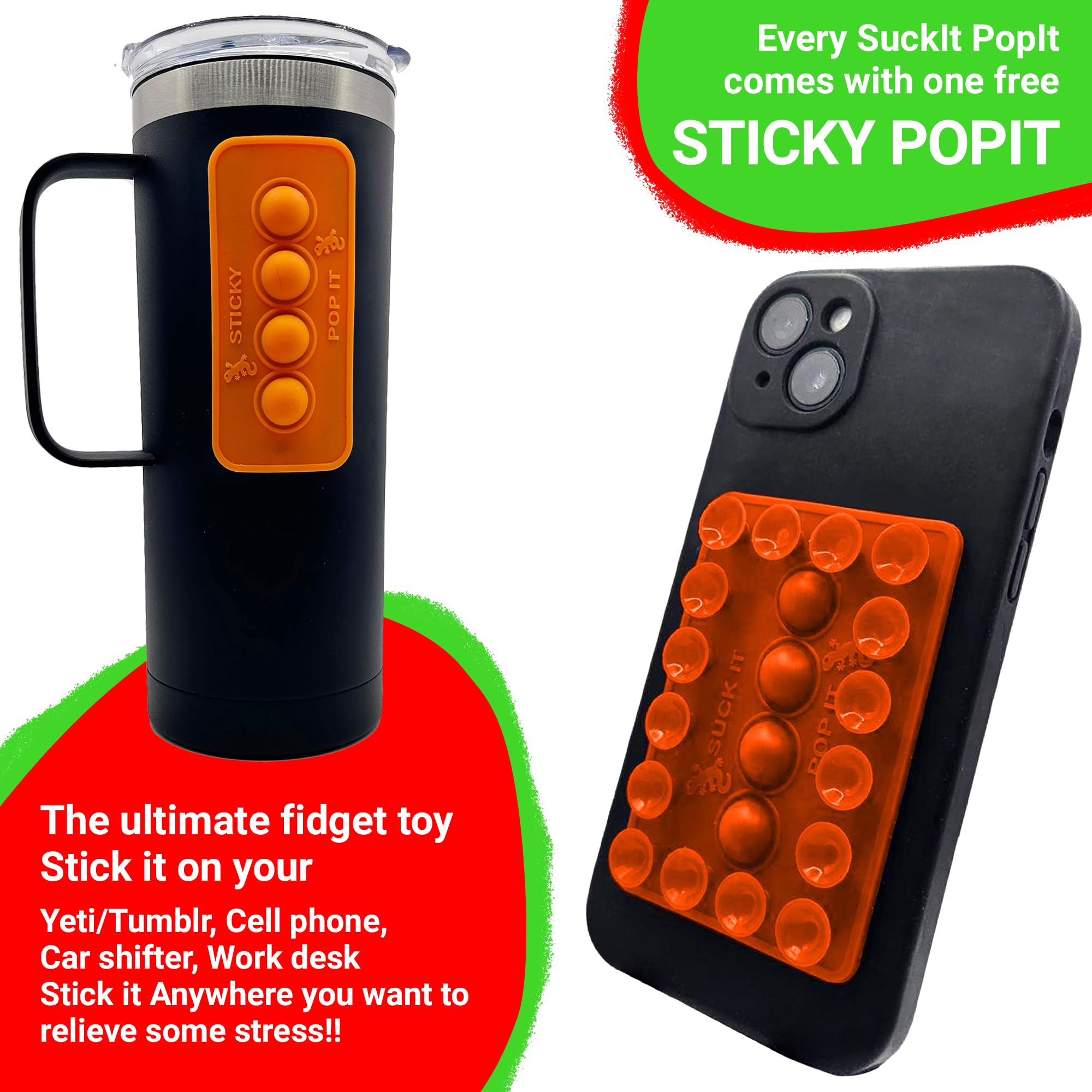 Amazon.com: Suck It Pop It - Adhesive Sticky Phone Grip Compatible with  iPhone, Android - Suction Cup Phone Mount for Selfie, Videos - Sticks to  Mirror & Car Window