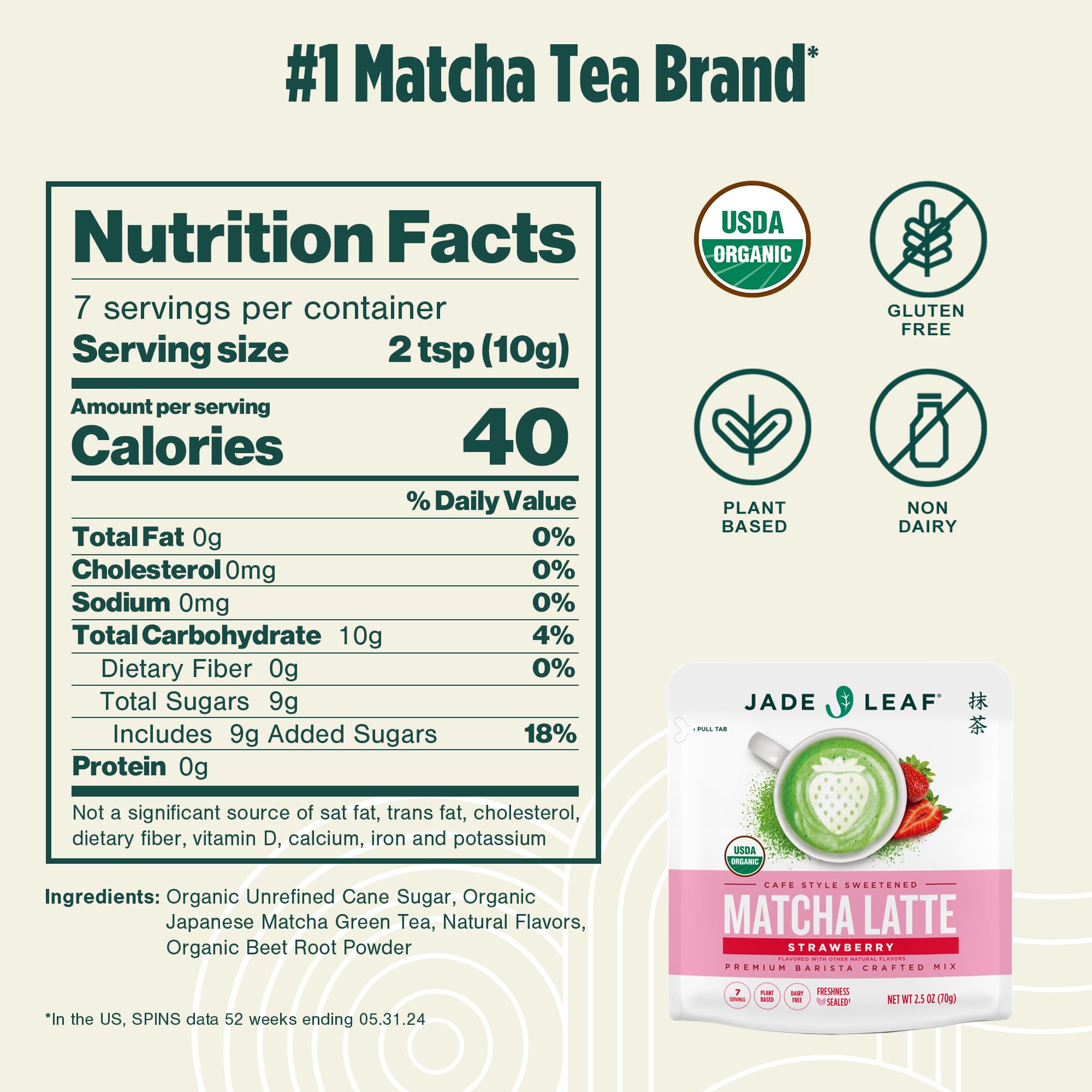 Jade Leaf Organic Caf Style Strawberry Matcha Latte Green Tea Powder Premium Barista Crafted Mix Authentically Japanese 7 — view 2
