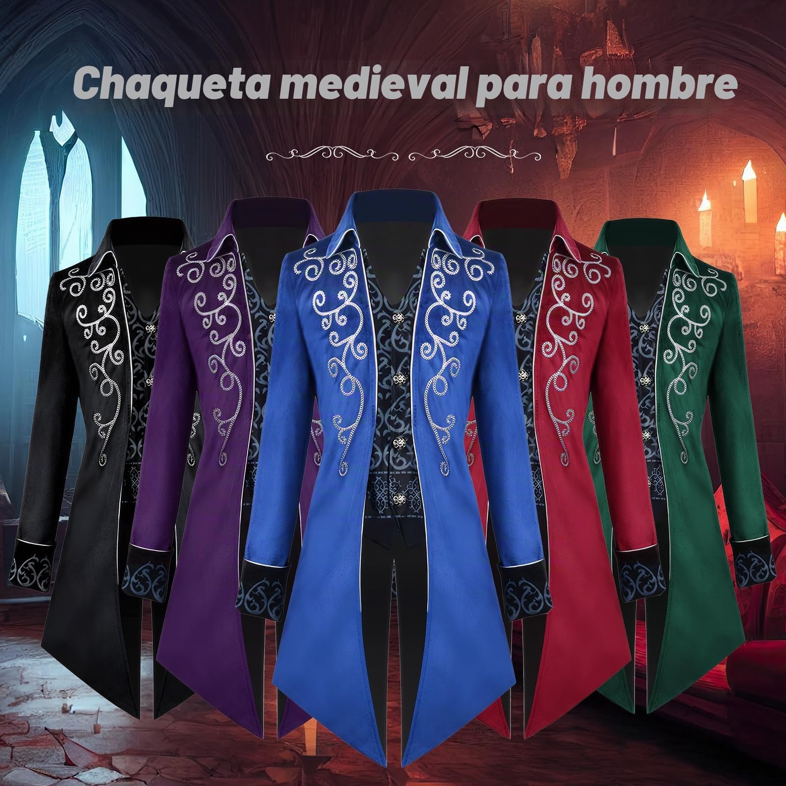 Chaqueta Steampunk Vintage Frack para hombre, estilo gótico, disfraz de carnaval, ropa medieval para hombre, disfraz de Halloween