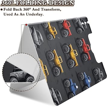 Monster Truck Cars Black Binder with Clipboard and Pen Slot Folder File Organizer for Office College School, 1Pack