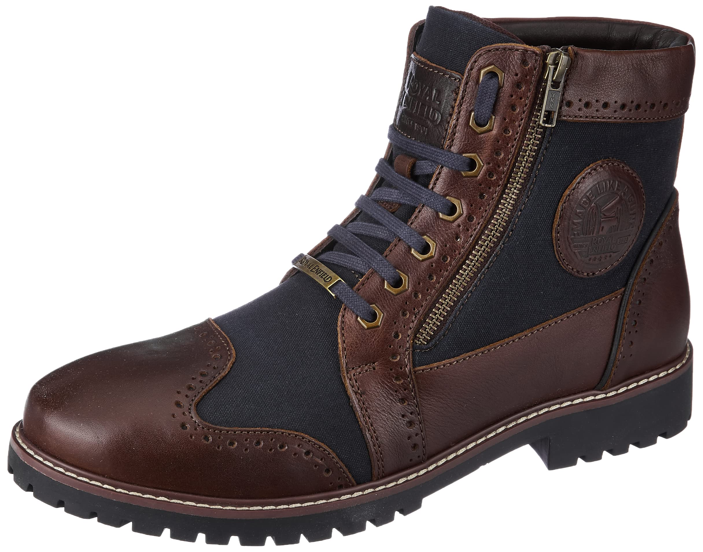 Royal Enfield Military Vibe Boots Brown & Navy-image-40