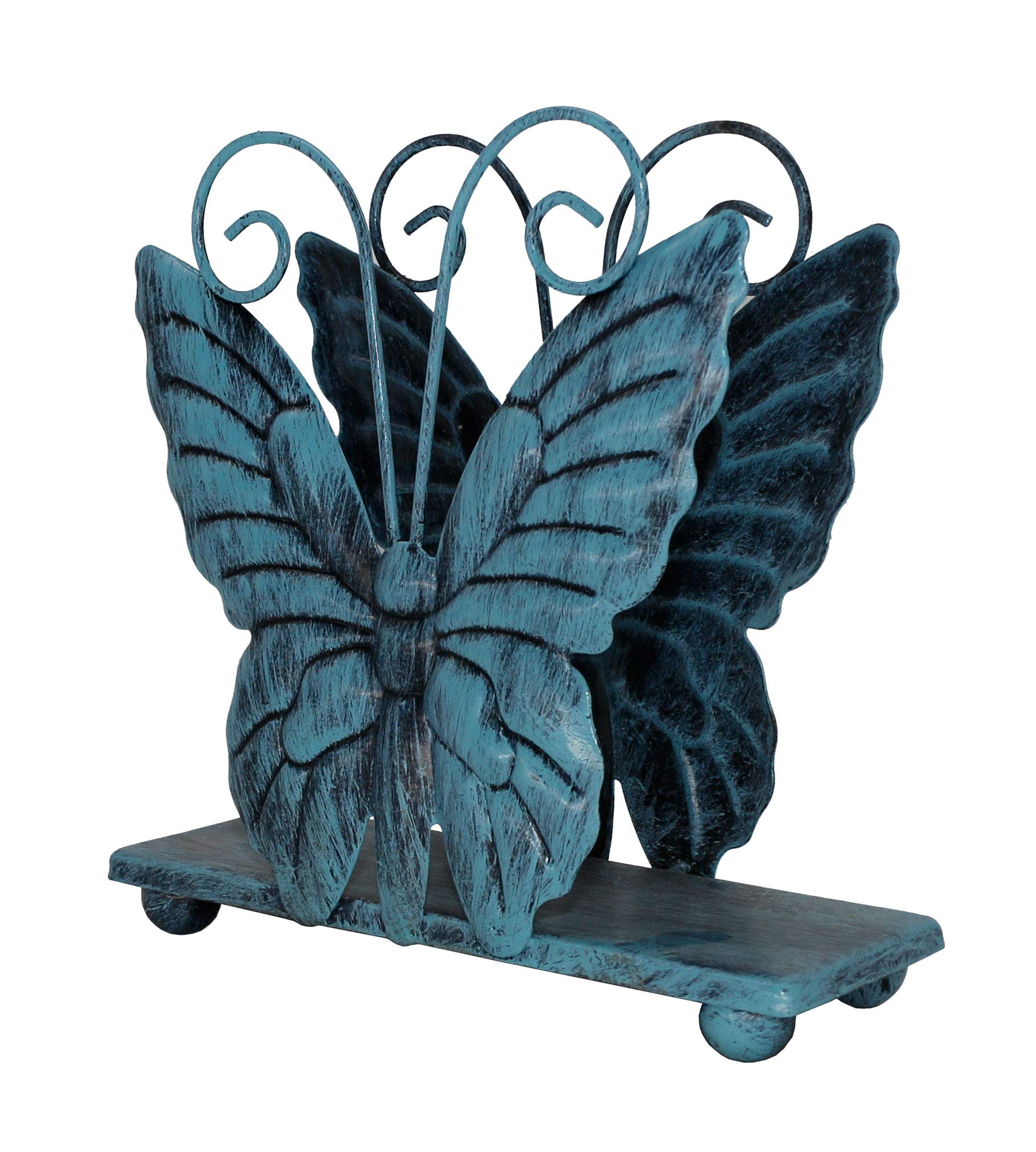 Servilletero de metal con diseño de mariposas para cocina con dispensador de pañuelos independiente