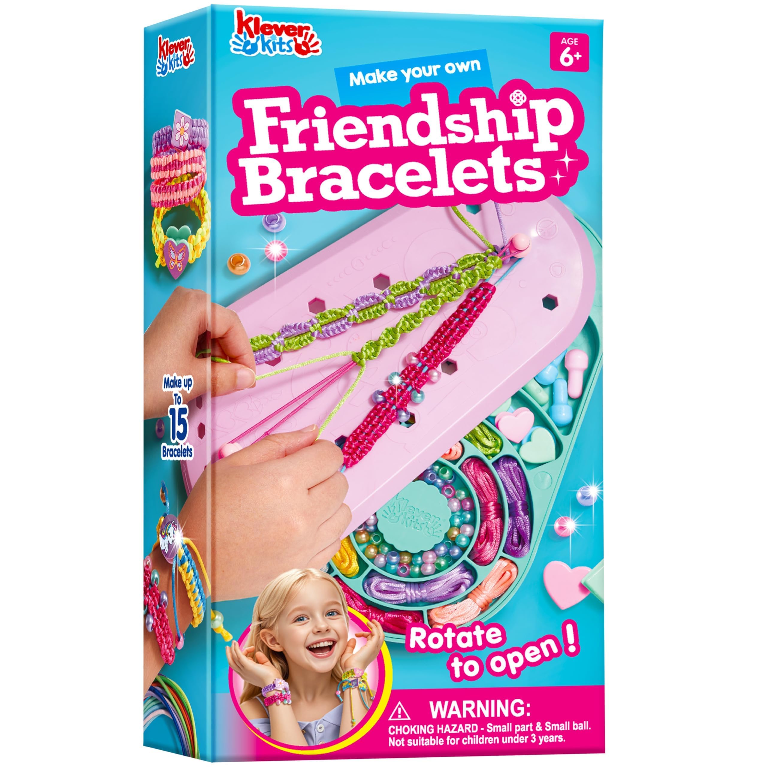 JOVA Klever Kits Friendship Bracelet Making Kit, Arts and Crafts for Kids Ages 6-12, Birthday Present for Teen Girl, Children's Jewelry Craft Set,