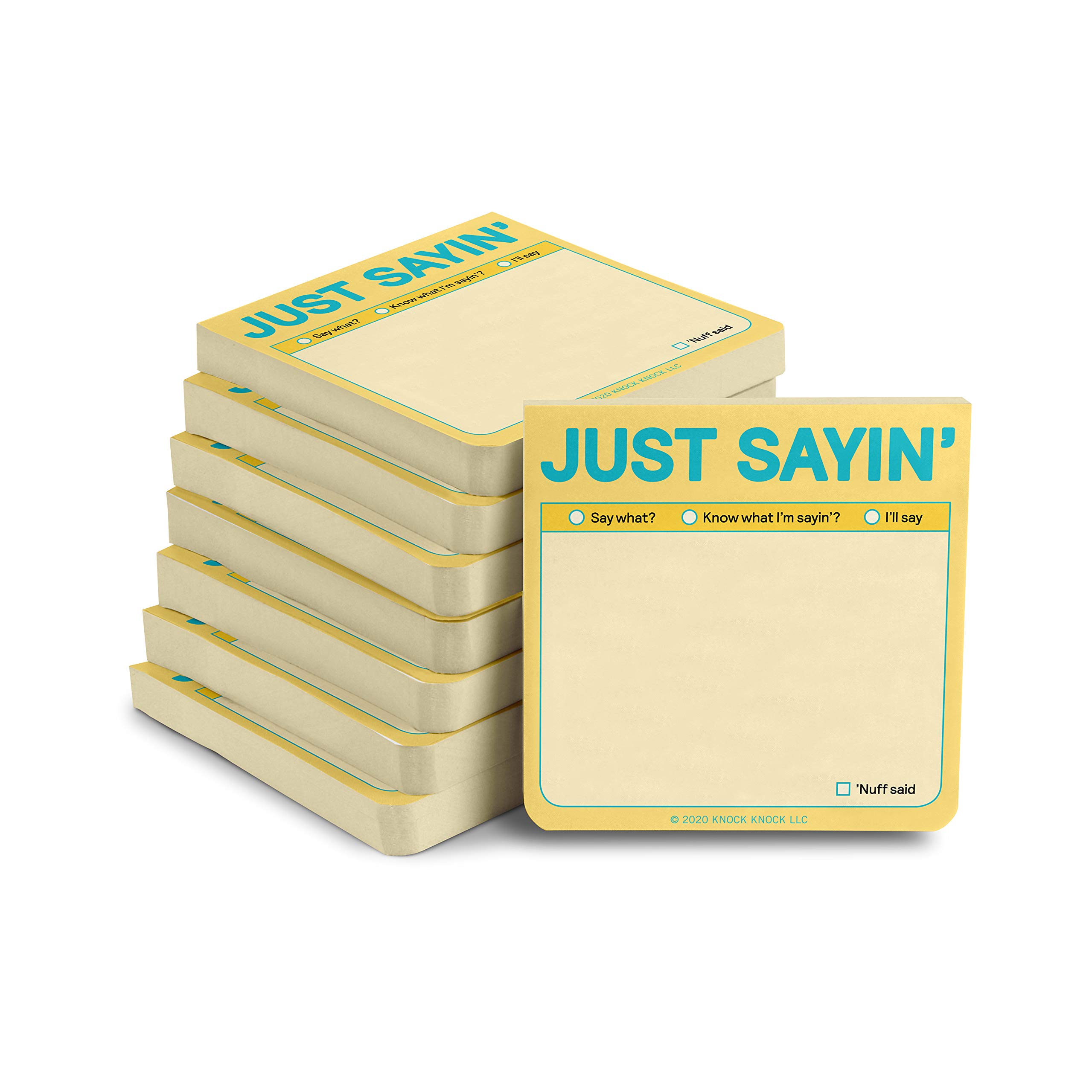 Knock Knock8-Count Just Sayin' Sticky Notes (Pastel Version, 3 x 3-inches Each)