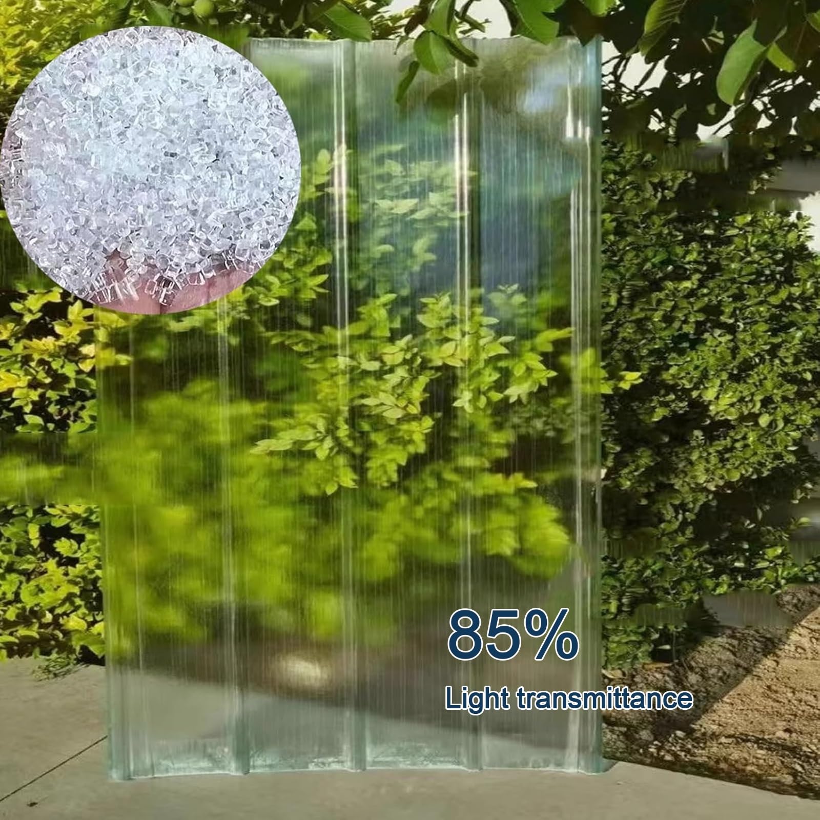 QWEASDF Chapa Ondulada Protección UV,Chapa Tejado Exterior Paneles de Techo de Cobertizo de Garaje,Placa Ondulada Xtra Strong, Panel for Tejado Transparente FRP(3pcs,0.9 * 1.0m/35 * 39in)