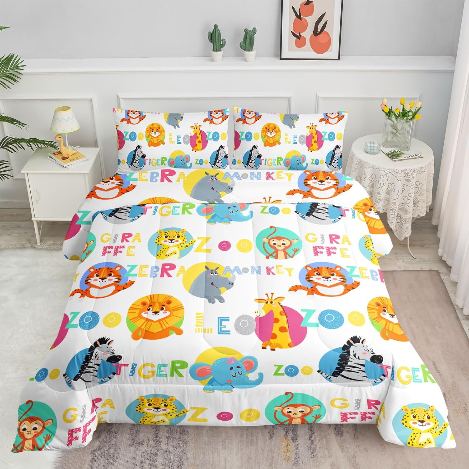 Black Cat and Moon Comforter Set for Girls Women - Night Sky Printed Bedding Set With 2 Pillowcases (Queen)