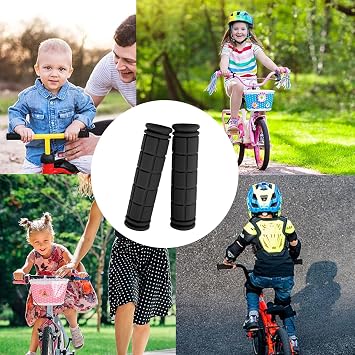 2 Pair Bike Handlebar Grips Soft Rubber Non-Slip Bicycle Handle Grips Black Bike Handlebars Universal Handle Cover for Bikes