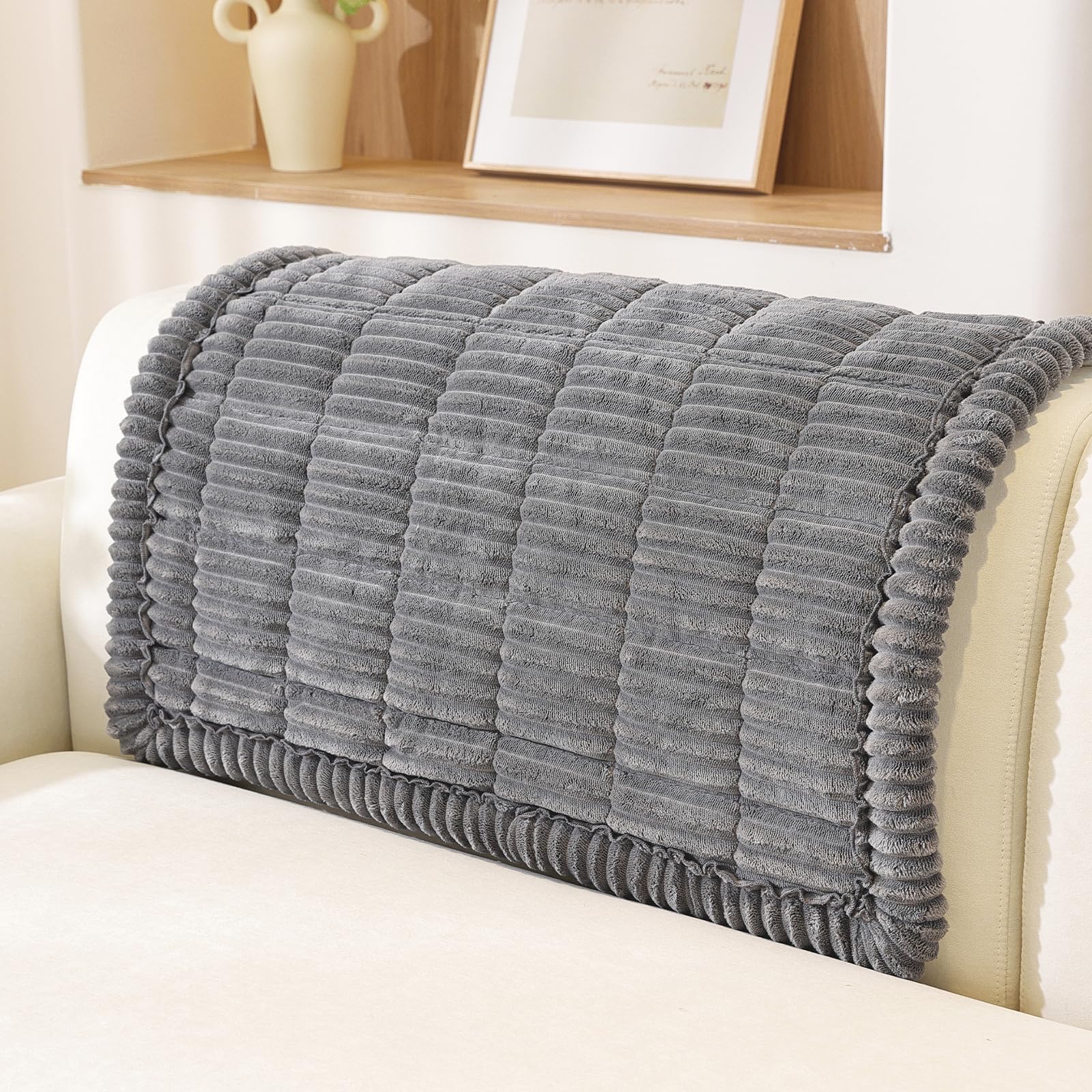 Royhom Pet Sofa Arm Cover Washable, Soft Thick Sofa Arm Protector Covers
