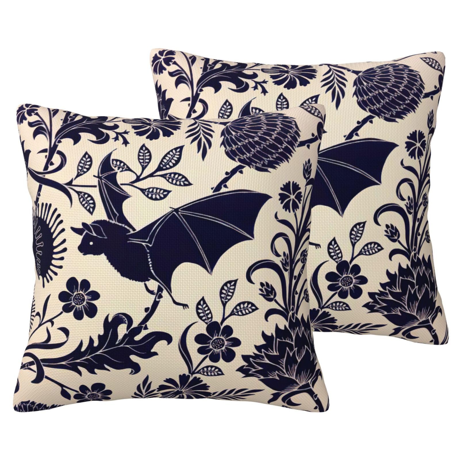 Housses de coussin décoratives EdWal avec imprimé chauve-souris original pour salon