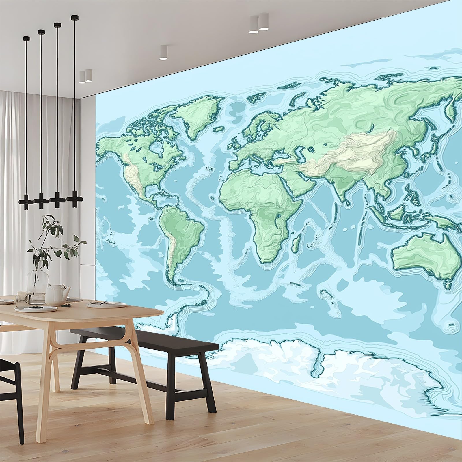 Tapeta granice narodowe, mapa świata, zdjęcie, 350 x 256 cm, włóknina, wysokiej jakości, artystyczny nadruk, fototapeta, dekoracja, plakat, obraz, nadaje się do sypialni, pokoju dziecięcego, TV tło
