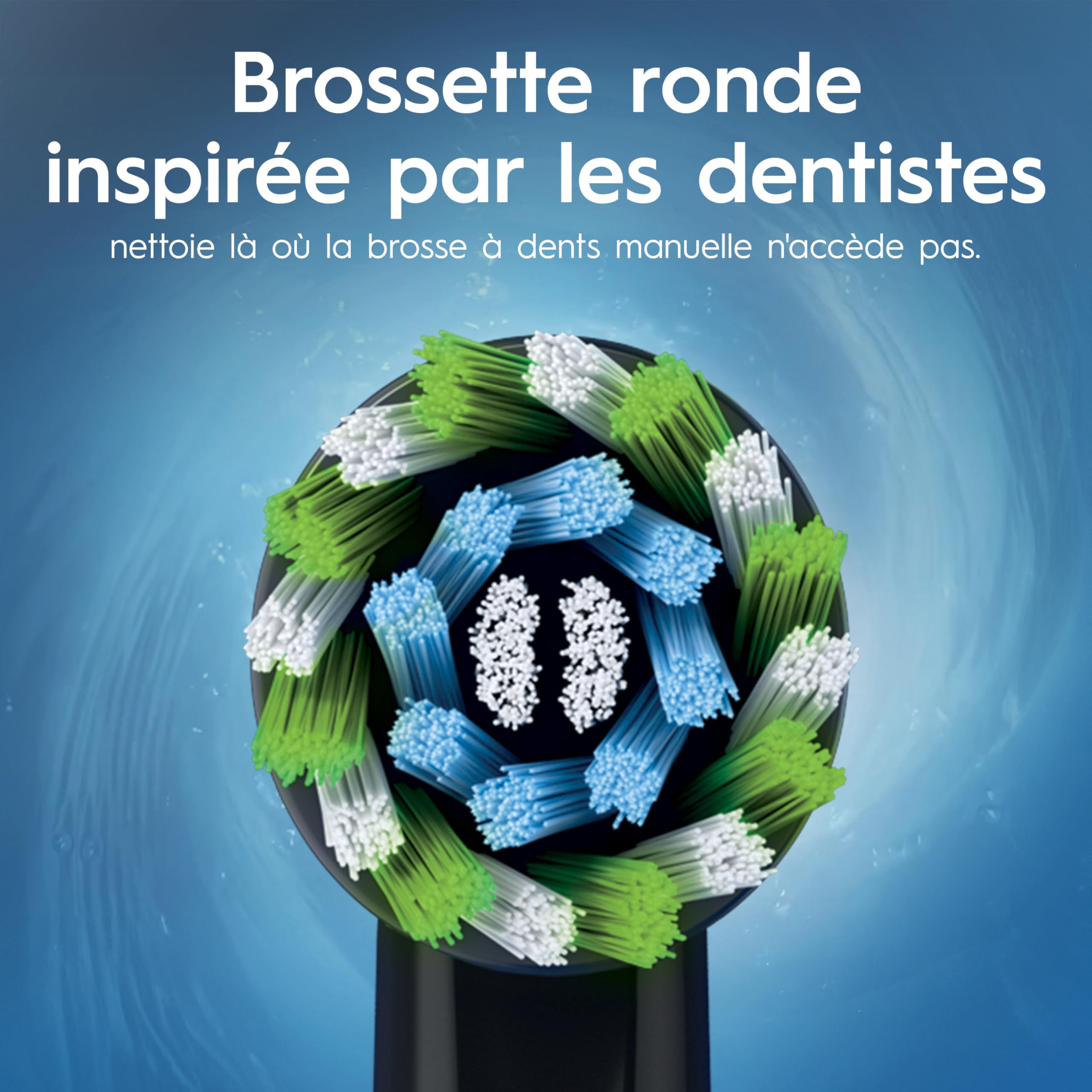 Oral-B Brosses A Dents Electriques Pro 1 Bleue Et Noire, 3 Modes De Nettoyage 3D Dont Douceur, Brossage Avec Des Oscillo-Rotations Et Pulsations, 2 Brossettes De Rechange Rondes Oral B, Chargeur