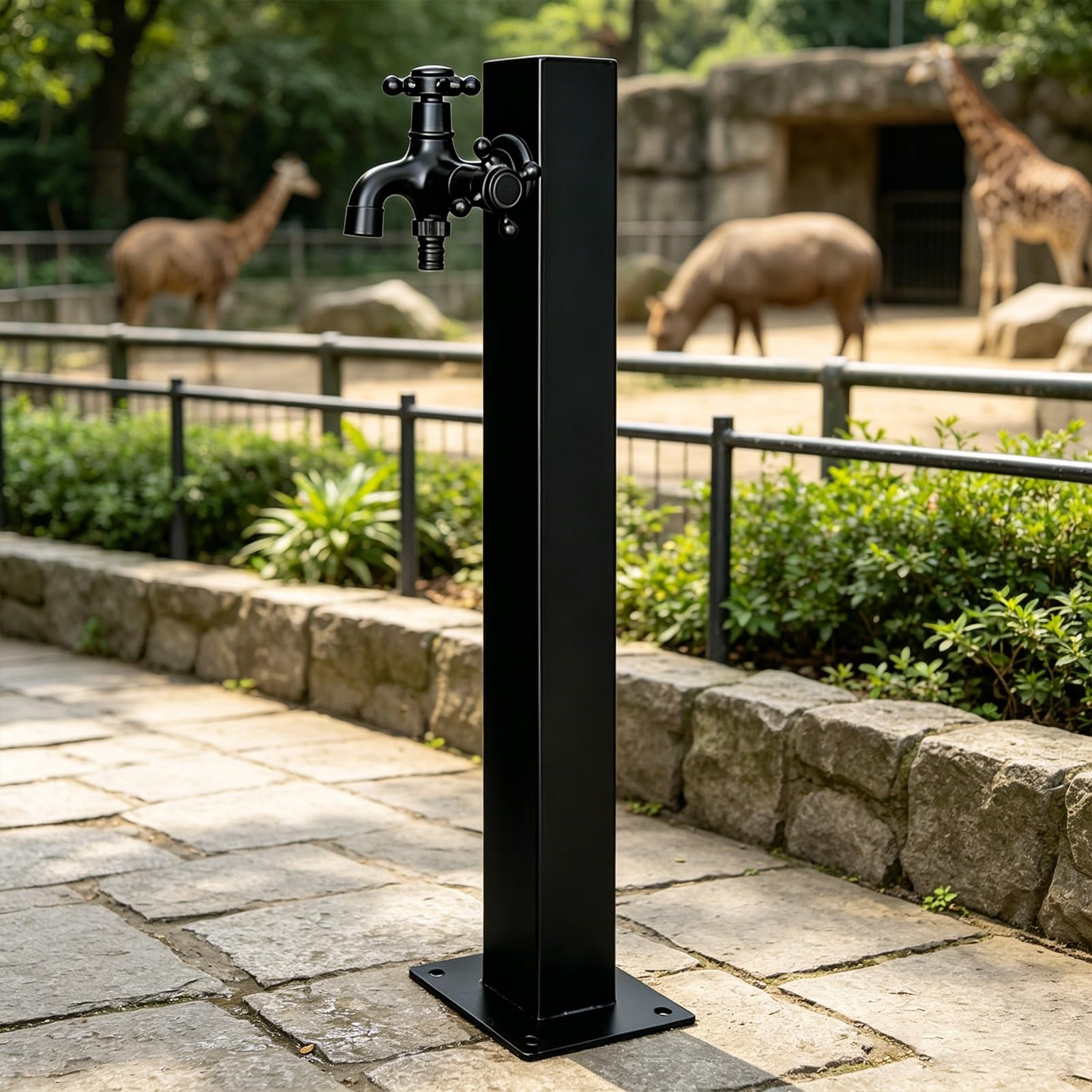 Freeze Proof Outdoor Faucet Column, Modern Stainless Steel Poolside Standing Water Tap Yard Hydrant for Villa Courtyard Deck - 60/95cm Tall