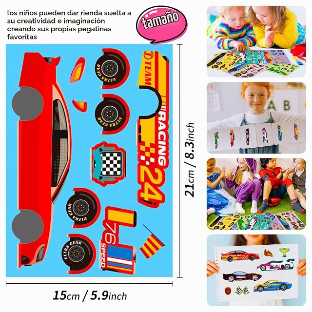 Foto 2 de 7 de 6 diseños Pegatinas de rompecabezas para decorar coches de carreras
