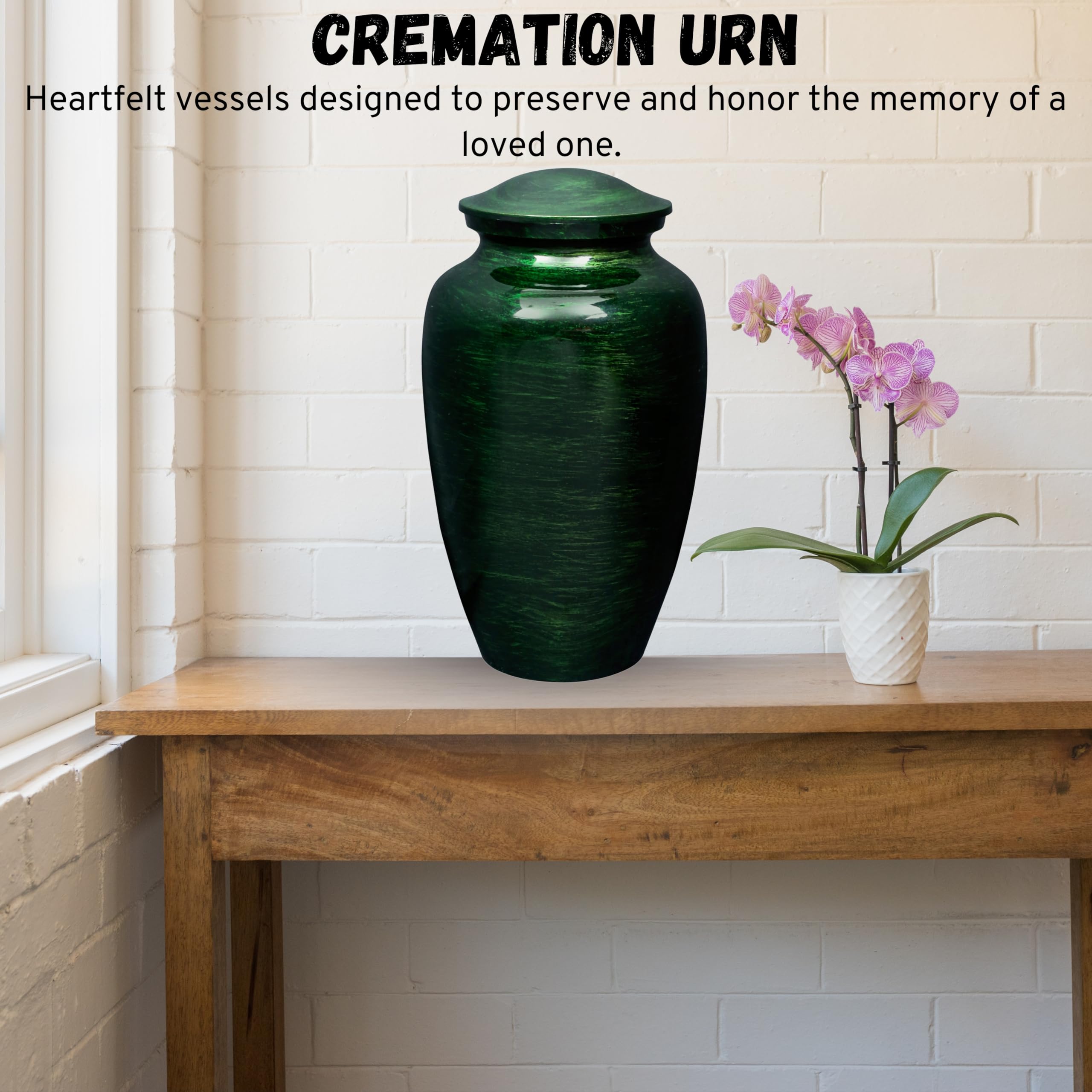 Urns for Human Ashes Adult Female and Male 200+ Cubic Inches, Decorative Burial Urn, Funeral Cremation Urns for Women and Men, Handcrafted Urn for Ashes Adult, 11