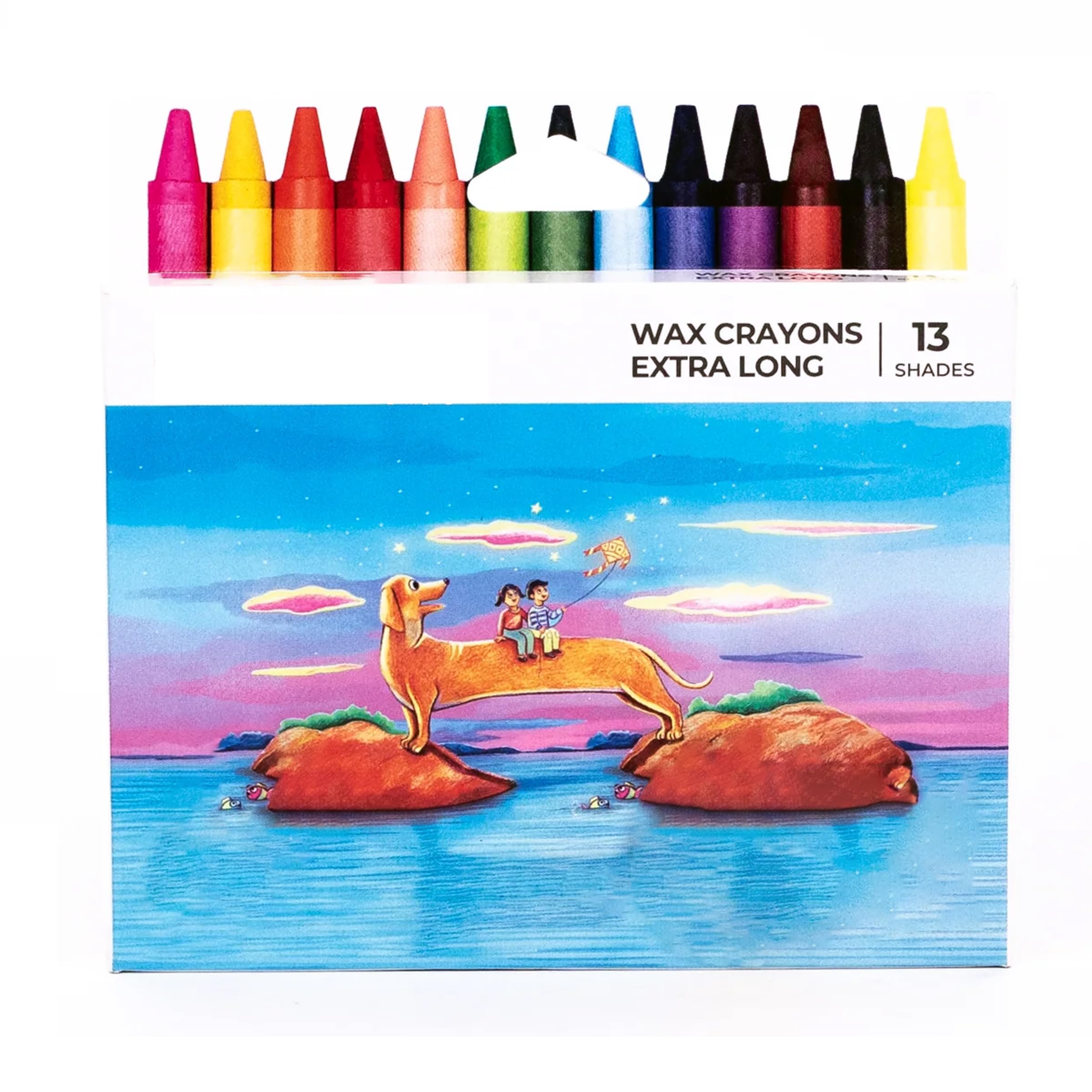 Extra Long Wax Crayons 13 Shades | EN 71-3 Safety | 80mm length x