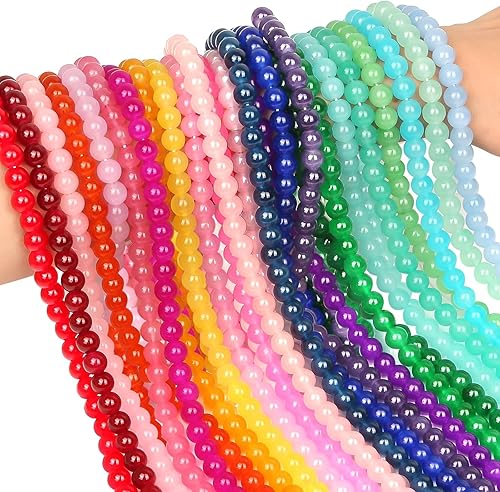 1250 cuentas de vidrio de 0.315 pulgadas para hacer joyas, cuentas para hacer pulseras, cuentas redondas sueltas de cristal para hacer pulseras,