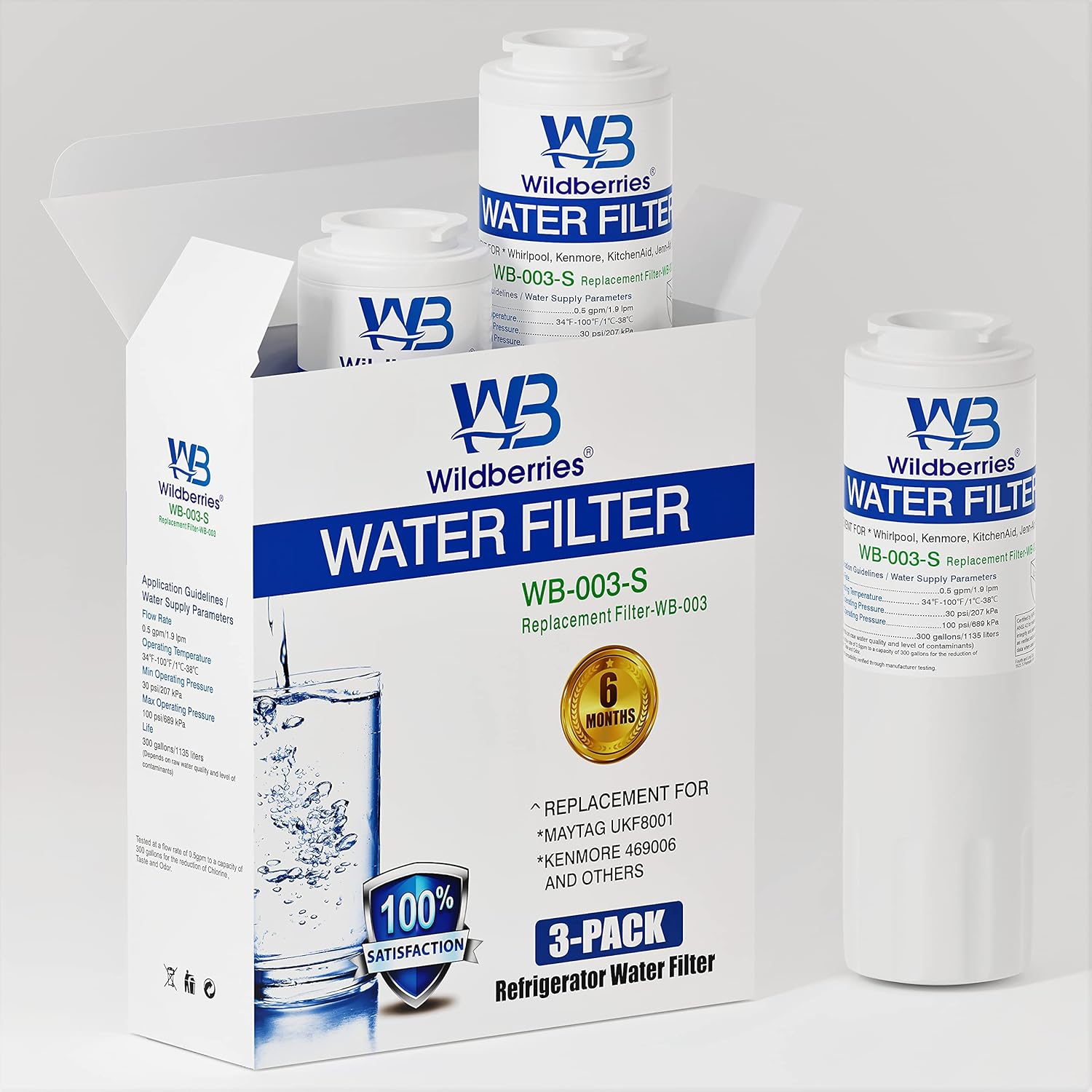 Wildberries UKF8001 Replacement for MAYTAG UKF8001, Whirlpool Filter 4 EveryDrop