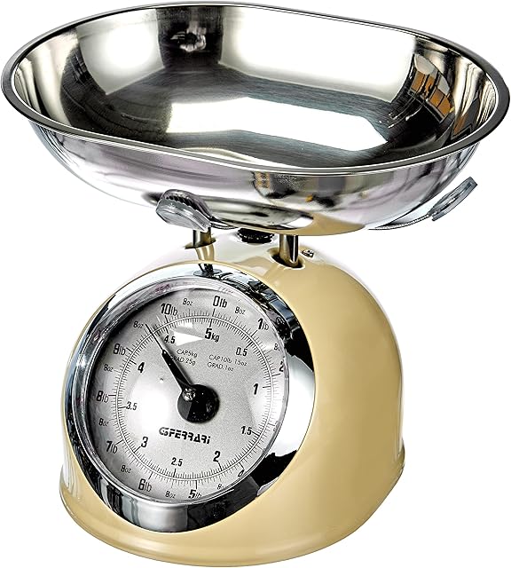 G3Ferrari Aska Mechanical Kitchen Scales - All metal construction - Ivory / Chrome finish