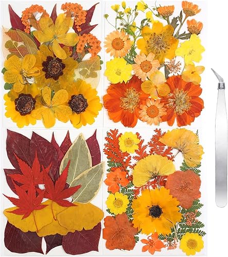 Miniatura 8 de CONVELIFE Flores secas prensadas blancas, juego de 40 piezas de flores naturales reales con pinzas, flores prensadas para resina, bricolaje,