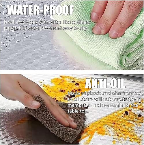 Miniatura 4 de Paquete de 4 papeles pintados de cocina para despegar y pegar, 15.7 x 197 pulgadas, a prueba de aceite, encimeras de despegar y pegar para cocina,