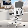 FelixKing Office Desk Chairs, Ergonomic PC Desk Chair with Wheels, Adjustable Lumbar Support and Height, Swivel Computer Chair with Flip-up Armrests, Ergo Mesh Backrest for Working (Black, Pack of 2)