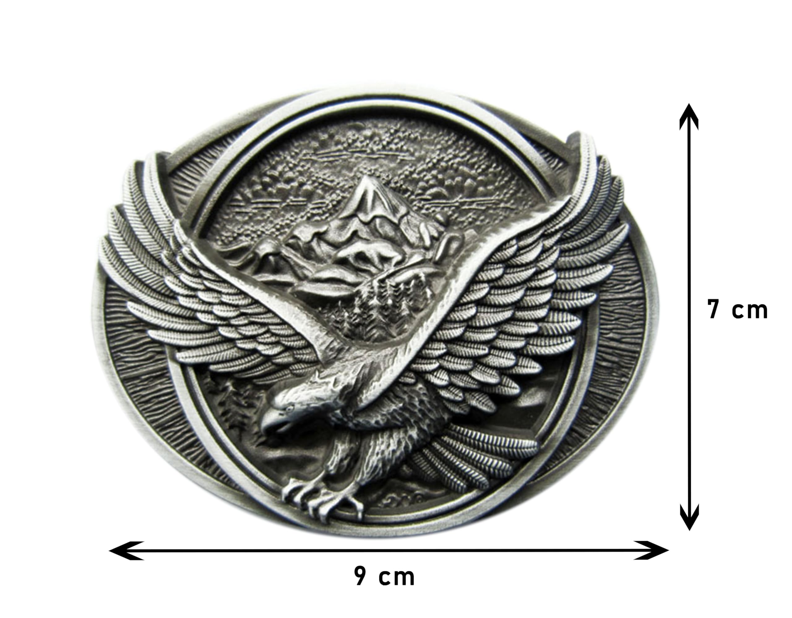 Fibbia 123 per cintura con aquila Eagle America, effetto 3D, per cintura di ricambio, modello 83