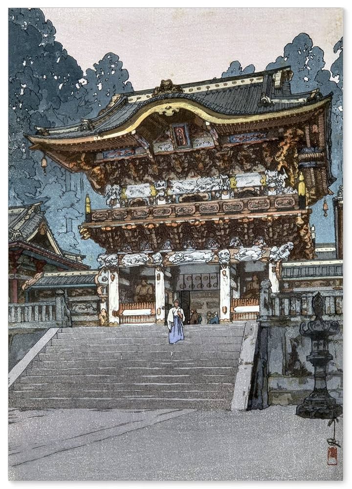 Amazon.co.jp: 吉田博 ポスター 複製 『陽明門(日本画)』 A3