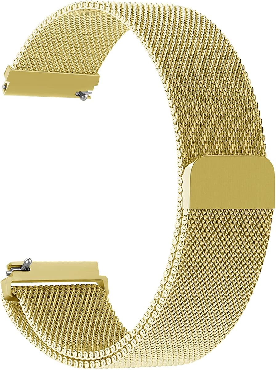 20mm Quick Release Watch Band Metal Strap for Samsung Galaxy Watch 7 6 5 4 3 FE 40mm 41mm 42mm 44mm 45mm 46mm Magnetic Mesh Watch Band for Amazfit Bip U Pro/GTS for Galaxy Watch Active/2 40mm 44mm