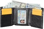 Men's Trifold Wallet Genuine Leather - RFID Blocking Slim Trifold Wallet for Men, Multi Card Slots & ID Window, Elegant Gift Box Included