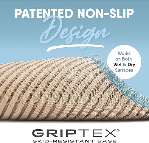 Miniatura 5 de MICRODRY Tapete de baño de espuma viscoelástica extra grueso, moderno, con infusión de carbón, base antideslizante GripTex, absorbente, de fácil