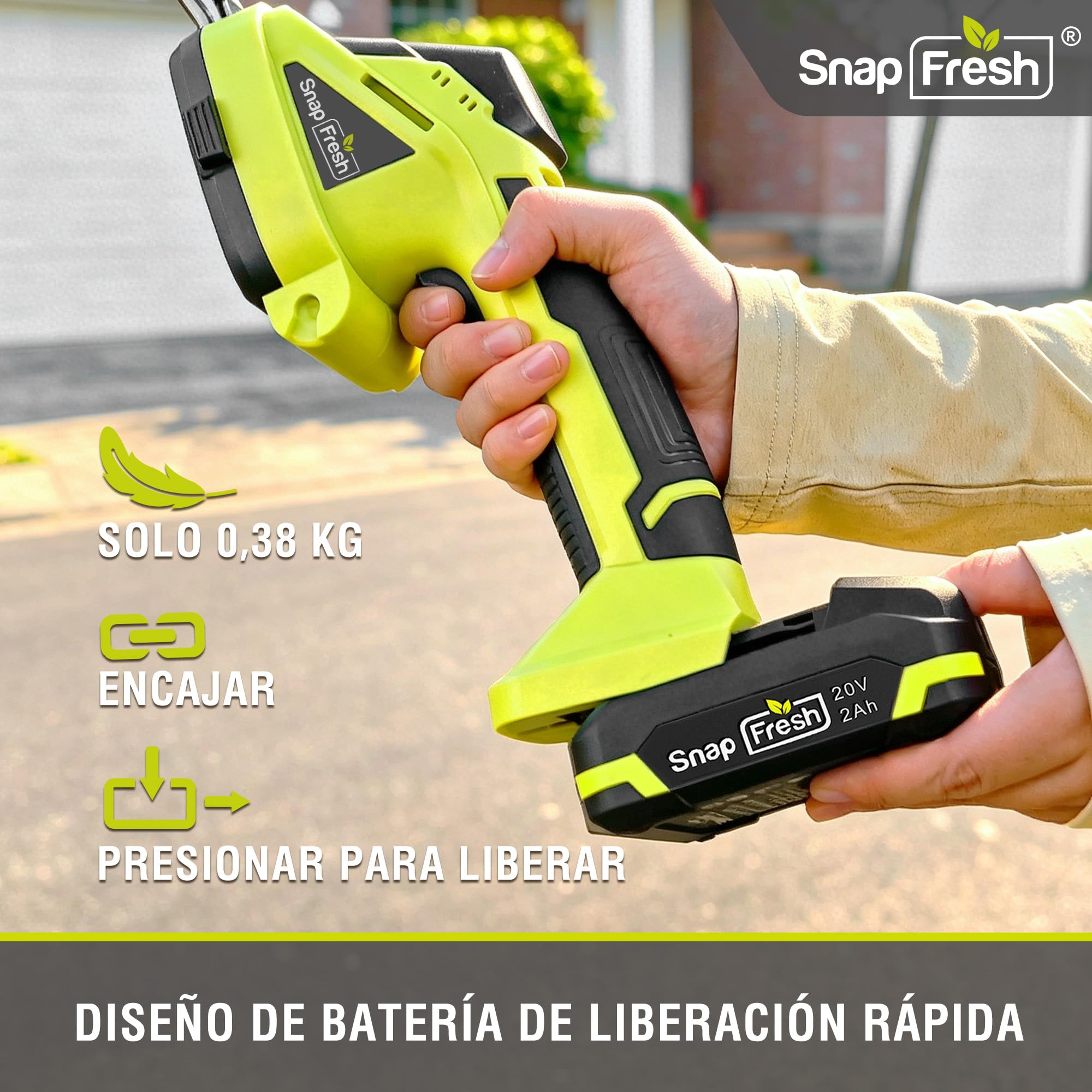 SnapFresh Batería de 20 V 2,0 Ah Solo Disponible con la Herramienta SnapFresh 20V, Carga Rapida (BBT-DC20A)