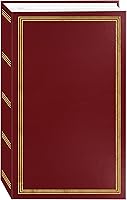 Pioneer Burgundy 3-Ring 4x6 Photo Album for 504 Photos - Leatherette Cover, Archival Safe, Refillable Pocket Pages