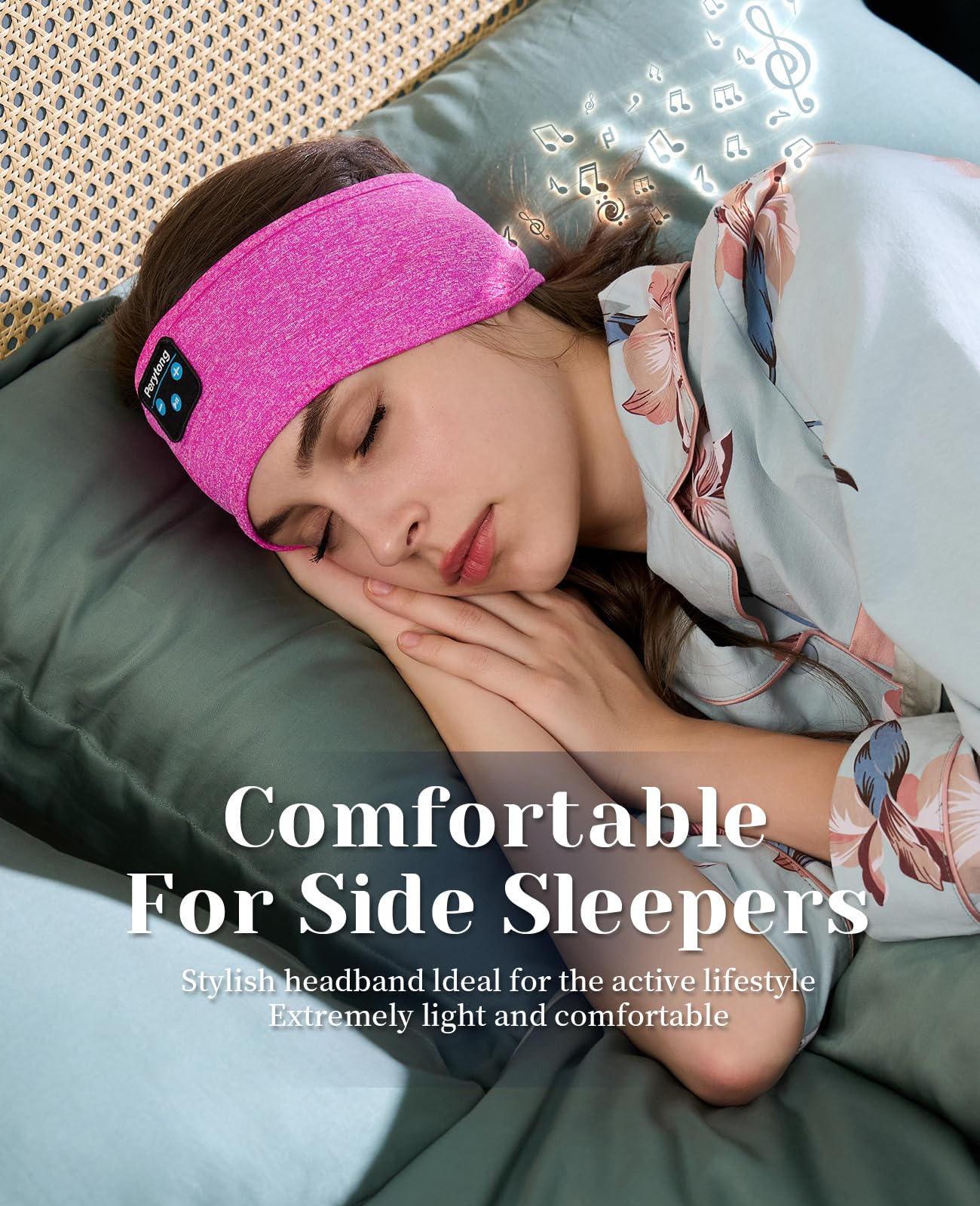 Perytong Auriculares para Dormir, Auriculares para Dormir, Diadema para Dormir con música, Diadema para Auriculares Ultra Suave para Personas Que Duermen de Lado, Regalos para Dormir para y Mujeres