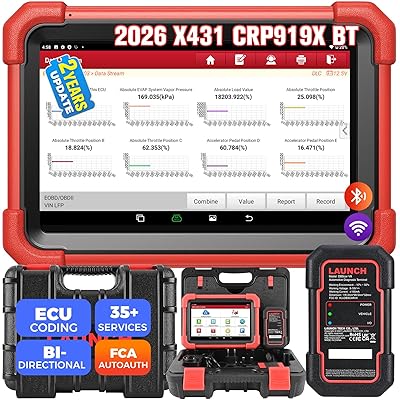 LAUNCH X431 CRP919XBT 2025 Wireless Bidirectional Scan Tool, ECU Coding, CANFD&DOIP, Full System Car Diagnostic Tool, FCA AutoAuth, V.A.G Guided, 35+ Resets, 2 Years Free Update