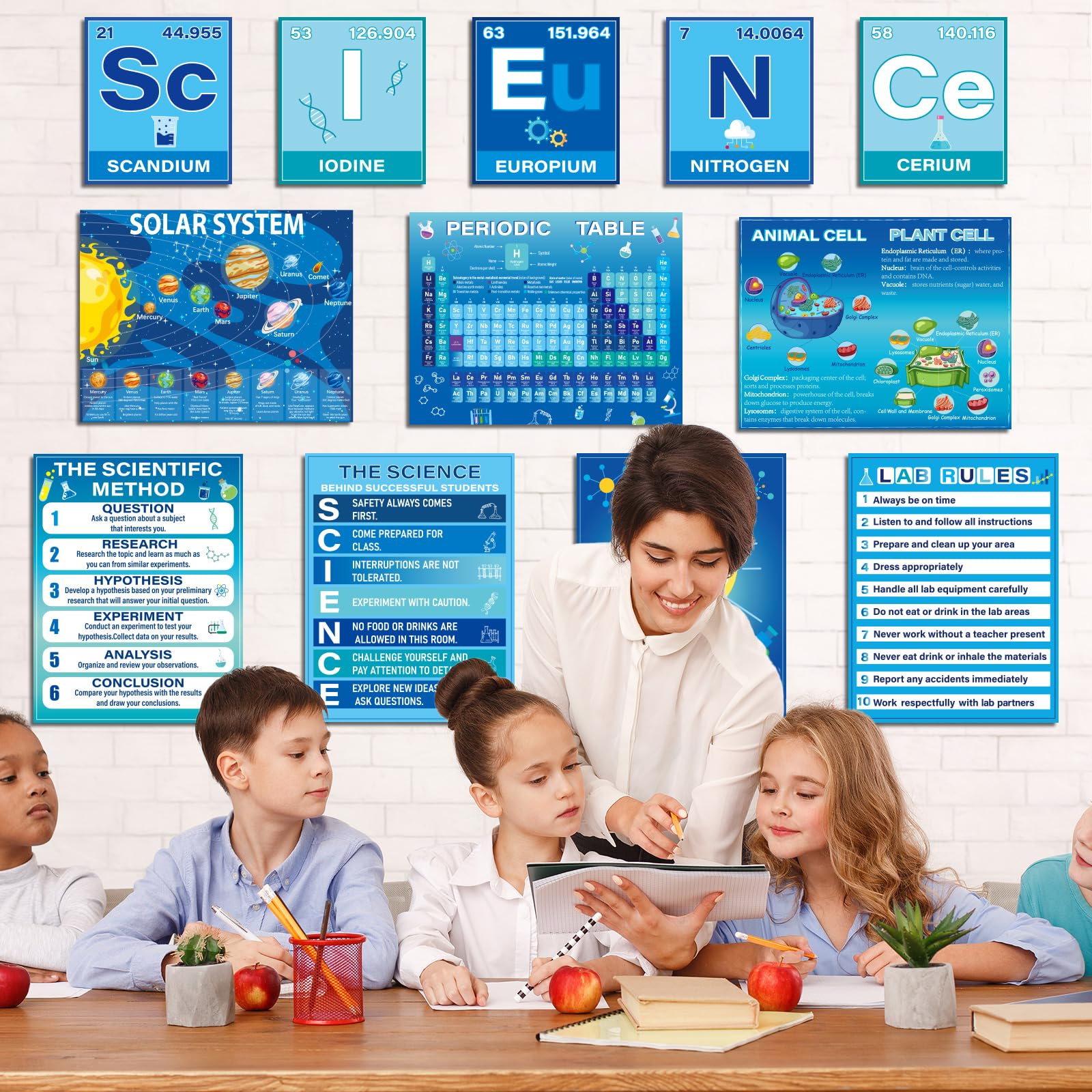 27-teiliges Pinnwand-Set „Think Like A Scientist“ – Wissenschaftsposter & Ausschnitte Für Klassenzimmer, Schule & Home-Office