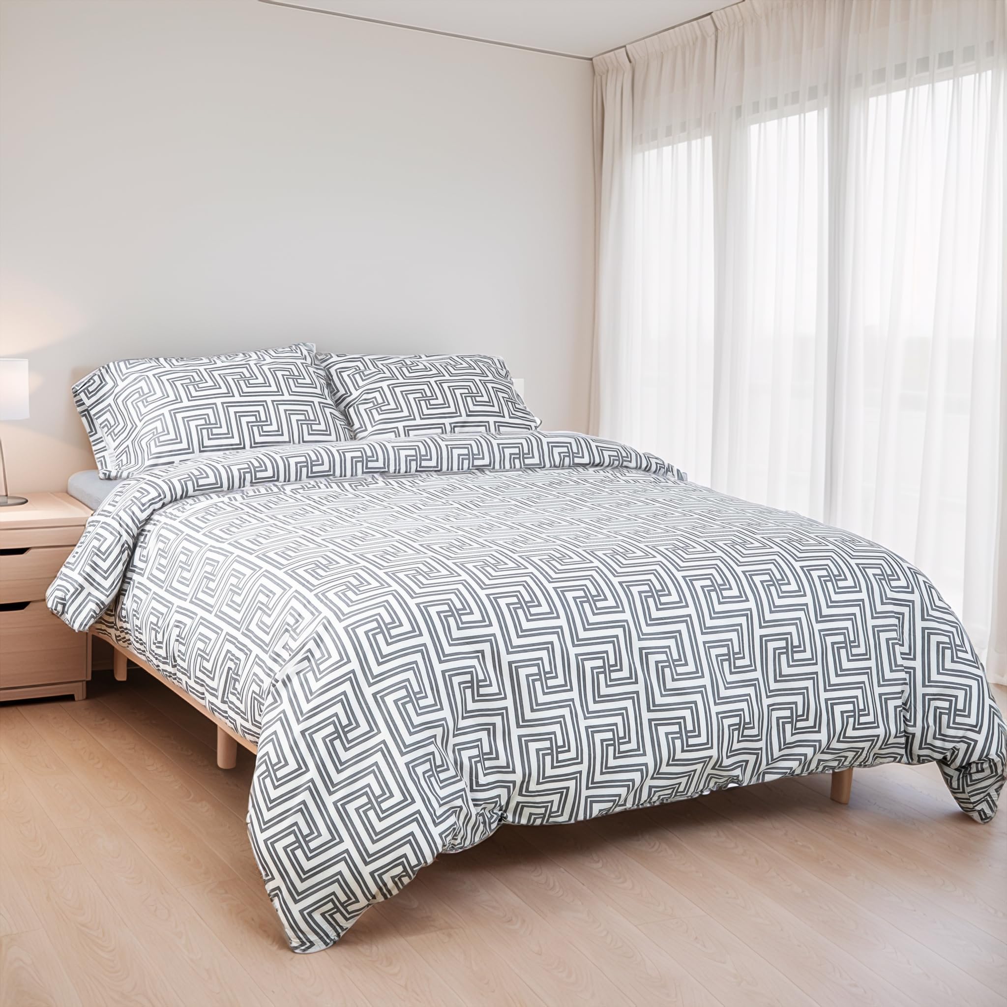 Etrexonline Juego de Funda Nórdica 3 Piezas Cama 135 Microfibra Extra Suave Transpirable - 1 Funda Edredón 220x220 cm y 2 Fundas de Almohada 50x70 cm (Eucalipto) — view 18