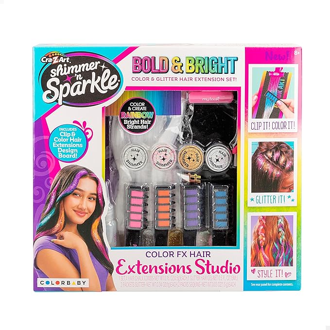 Colorbaby Shimmer 'n Sparkle Set of Coloured Extensions, 47094